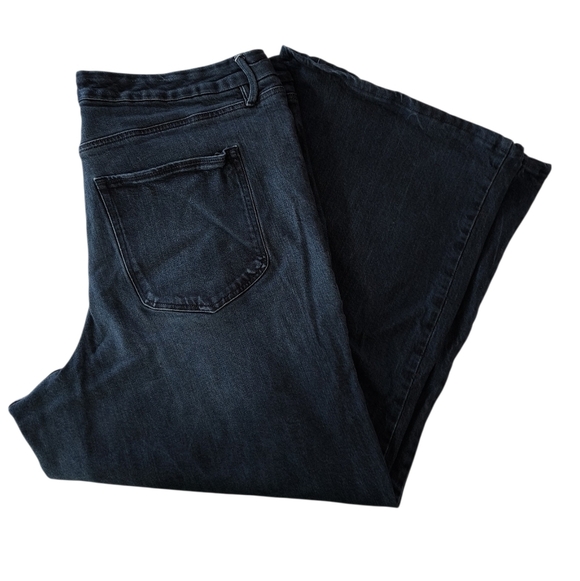 Good American Denim - Good American Good Waist Palazzo Wide Leg Jeans in Dark Blue Size 22